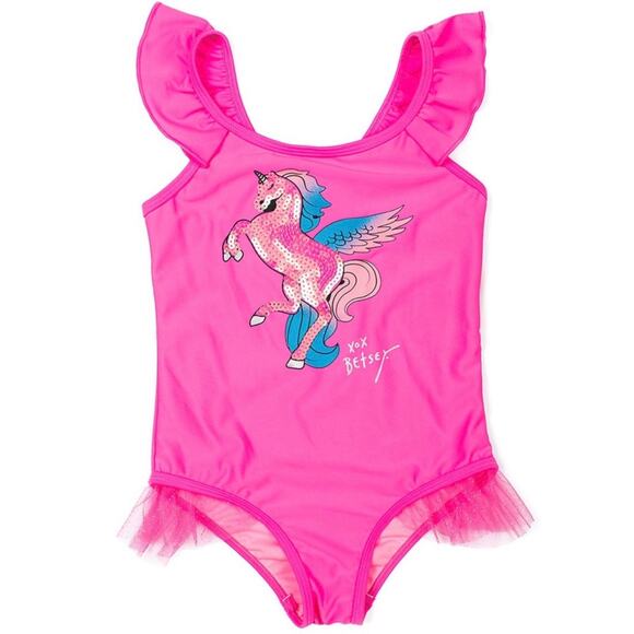 Betsey Johnson Other - Betsey Johnson Sequin Unicorn Swimsuit Sz 2T